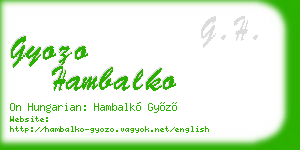 gyozo hambalko business card
