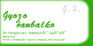 gyozo hambalko business card